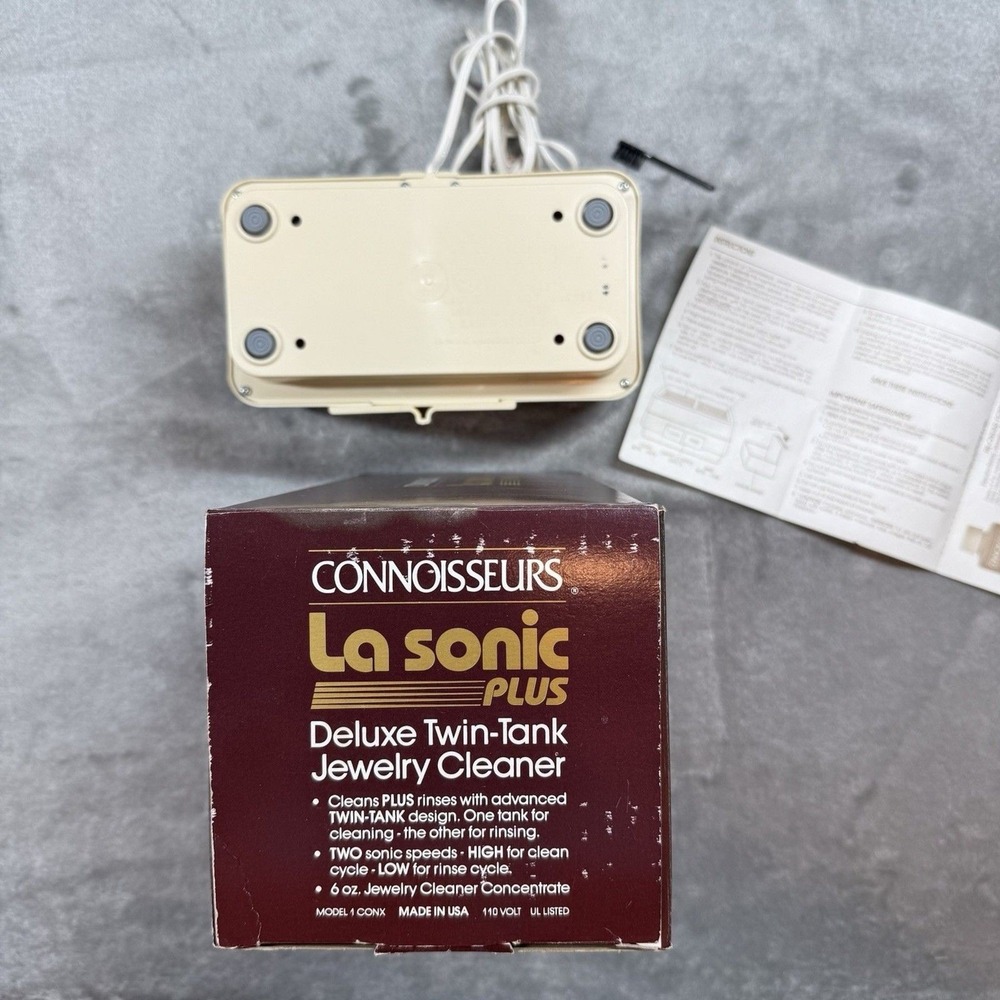 VTG Connoisseurs La Sonic Plus Deluxe Twin Tank Jewelry Cleaner Two Elect Speeds - Picture 6 of 6